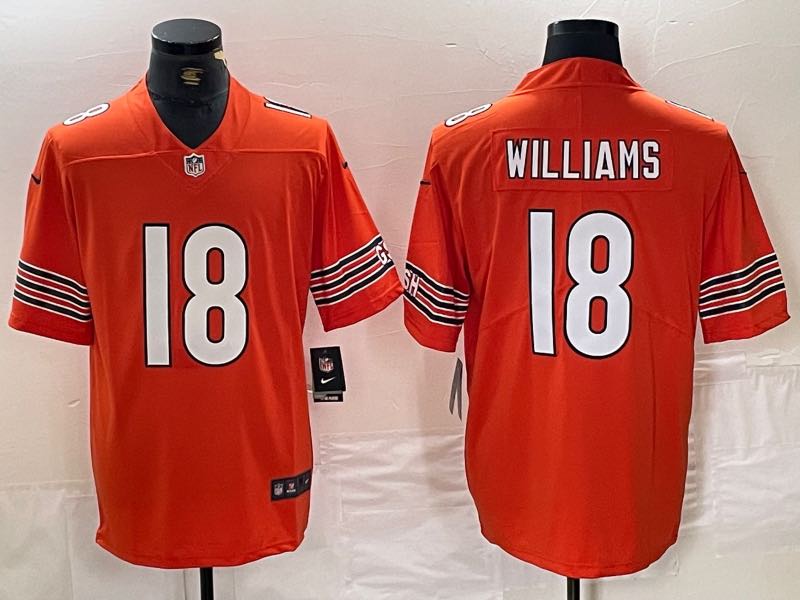 NFL Chicago Bears #18 Williams Orange Jersey