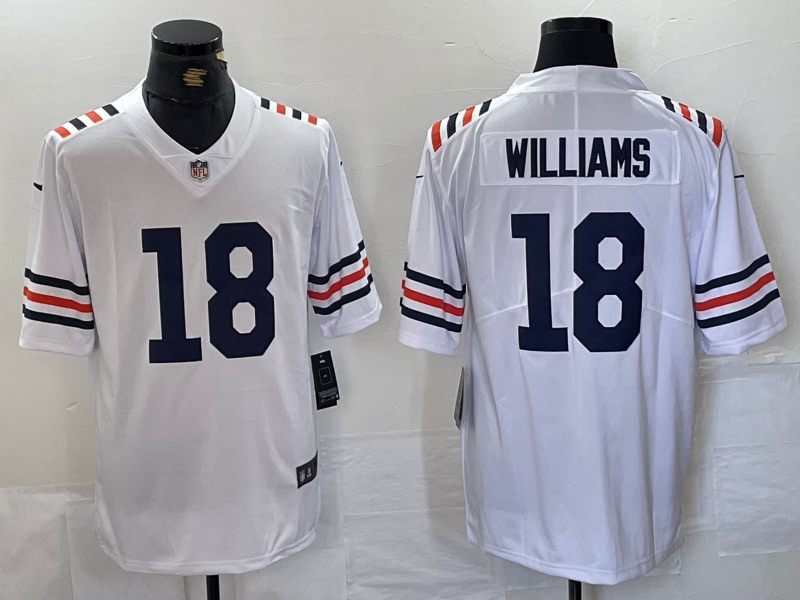 NFL Chicago Bears #18 Williams white New Jersey