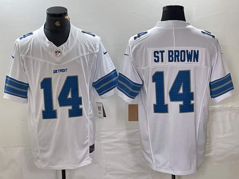 NFL Detriot lions #14 St Brown White New Jersey