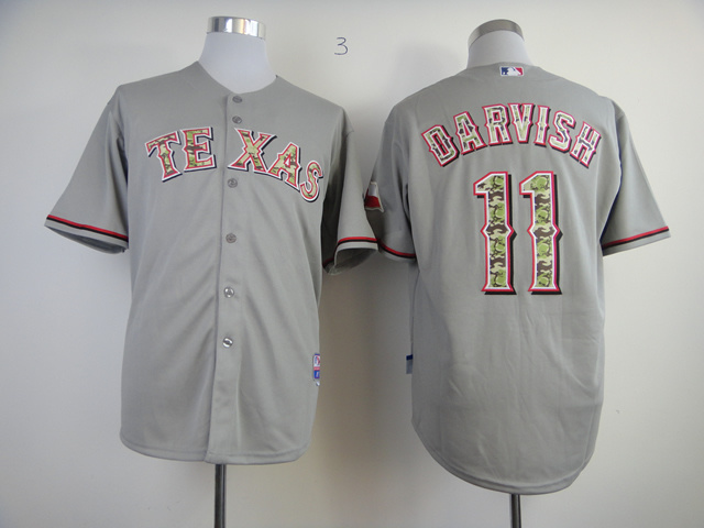 MLB Texas Rangers #11 Darvish Camo Letters Jersey Grey