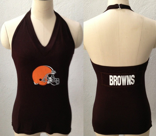 Womens All Sports Couture Cleveland Browns Blown Coverage Halter Top