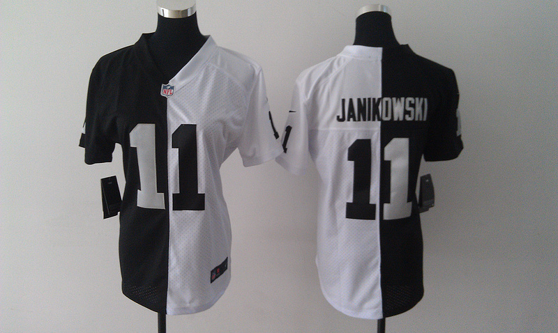 Oakland Raiders #11 Janikowski Women Half and Half Jersey
