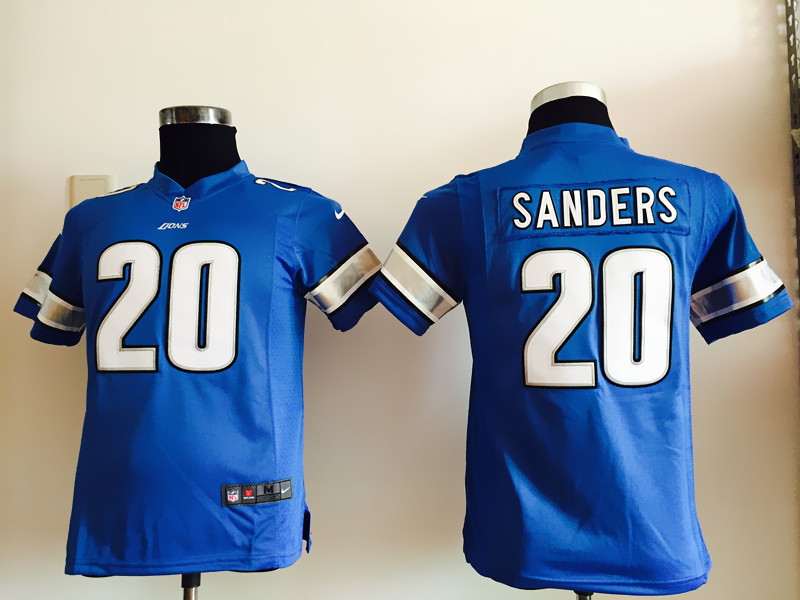 Nike Detroit Lions #20 B.Sanders Blue Youth Jerseys