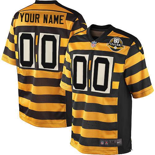 Team Color Customized Elite NFL Pittsburgh Throwback Steelers Jersey