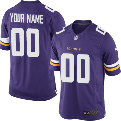 Game Purple Minnessota Vikings Nike Men Customized Jersey