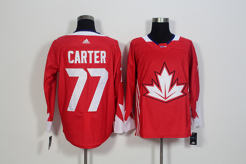 Mens Team Canada #77 Jeff Carter 2016 World Cup of Hockey Olympics Game Red Jersey