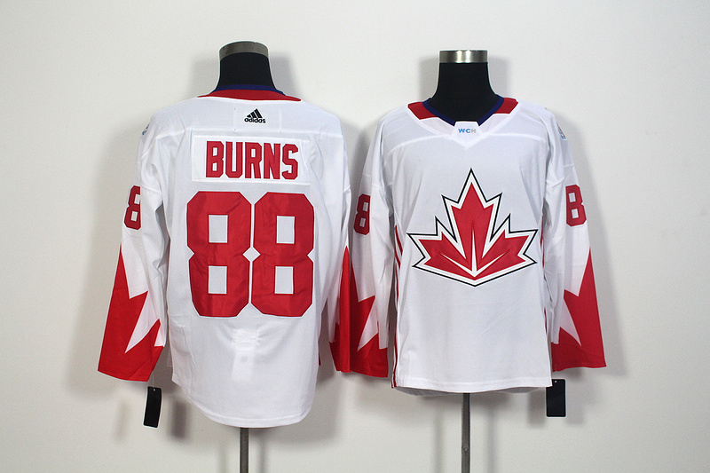 Mens Team Canada #88 Brent Burns 2016 World Cup of Hockey Olympics Game White Jersey