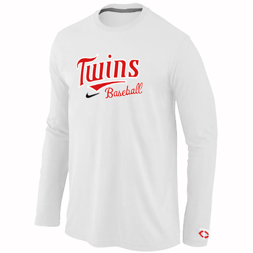 Nike Minnesota Twins Long Sleeve T-Shirt White
