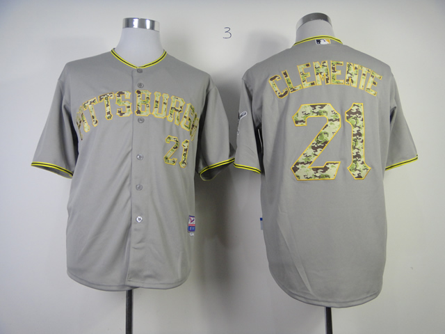MLB Pittsburgh Pirates 21 Clemente Authentic 2013 USMC Road Cool Base Jersey