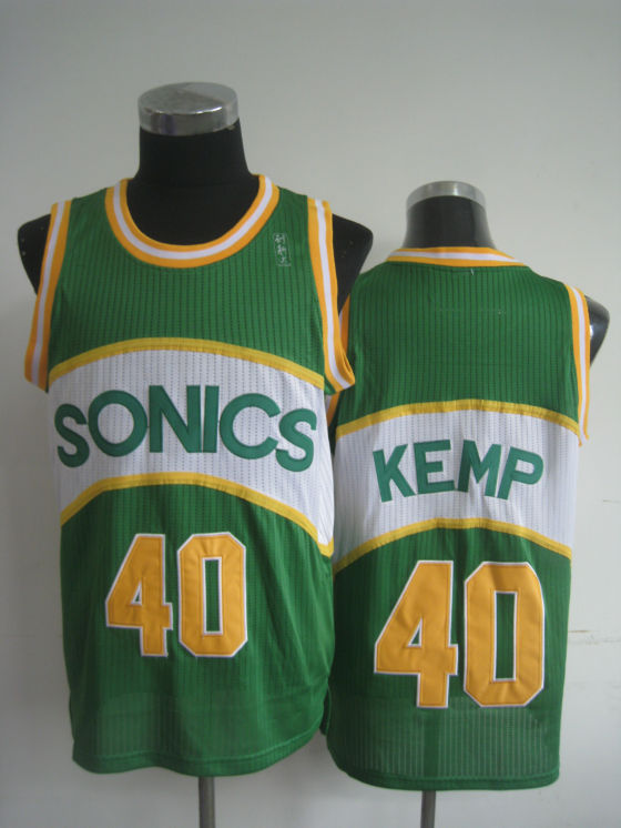NBA Green Throwback KEMP 40 Seattle SupersonicsJersey