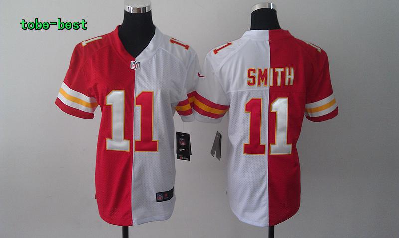 NFL Nike Elite Split Kansas City Chiefs #11 Alex Smith Red White Jerseys 1