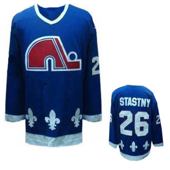 Nordiques #26 Peter Stastny Blue Stitched Throwback CCM NHL Jersey