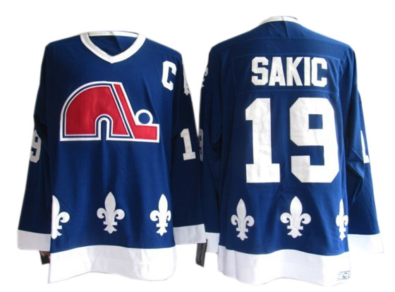 #19 Blue Sakic NHL Quebec Nordiques Jersey