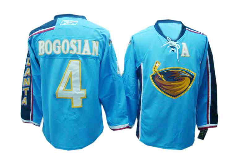Blue Bogosian jersey, Atlanta Thrashers #4 Embroidered NHL Jersey