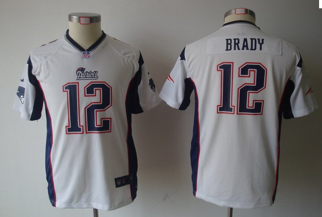 Youth Nike game New England Patriots #12 Tom Brady Youth jersey in White