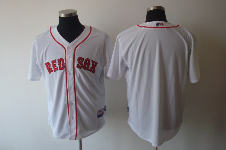 White Boston Red Sox Blank Baseball Jersey