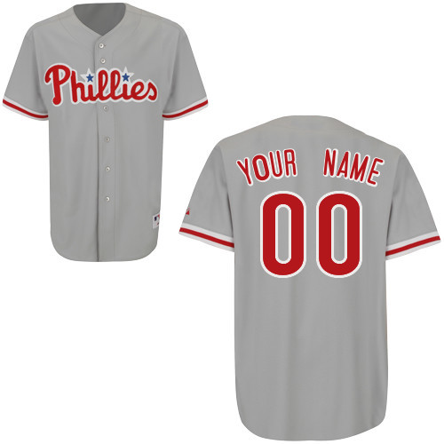Grey Phillies Personalized Road MLB Jersey