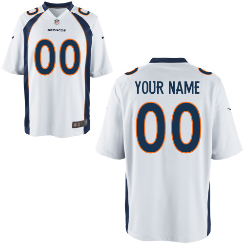 White Customized Game NFL Denver Broncos Jersey