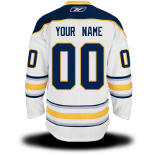 White Jersey, Buffalo Sabres #00 Your Name Road Edge Custom NHL Jersey