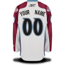 #00 Your Name Road Premier Custom NHL White Colorado Avalanche Jersey