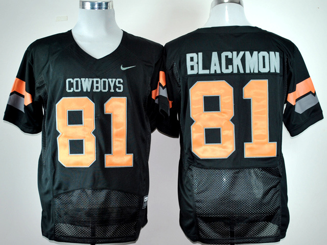 Justin Blackmon Jersey Oklahoma State Cowboys #81 Black Pro Combat Nike NCAA Football Jersey