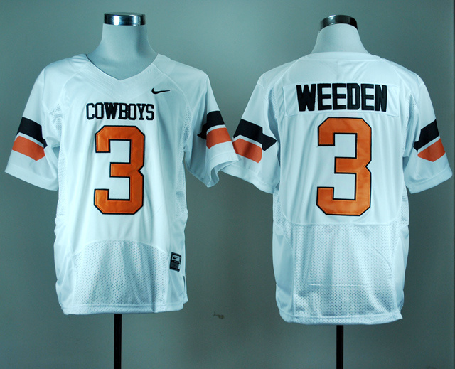 NCAA Oklahoma State Cowboys #3 Weeden orange jersey