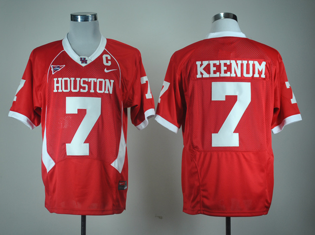 NCAA Houston Cougars #7 Case Keenum Red Jersey