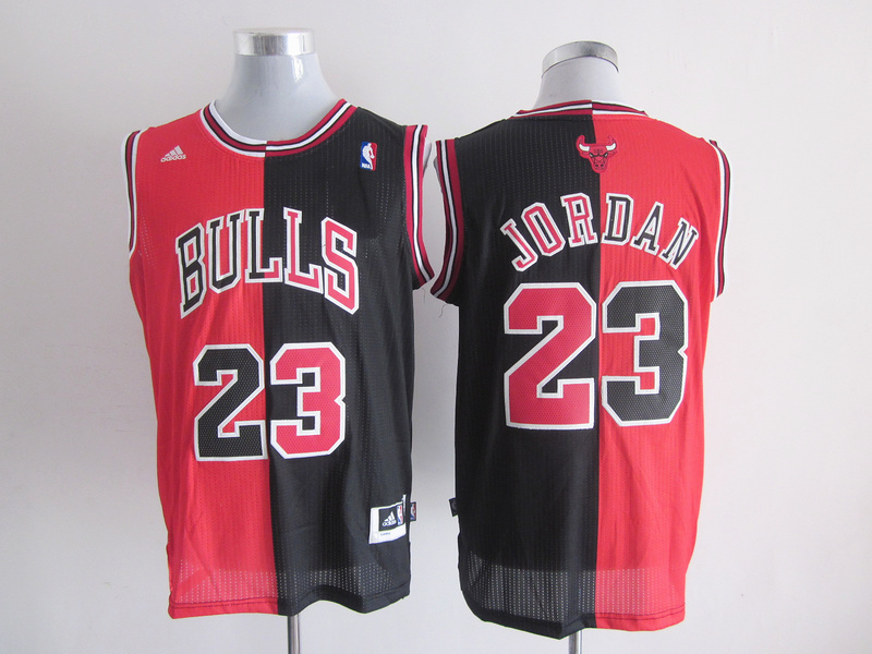 NBA Adidas Bulls #23 Jorden Split jersey red&black